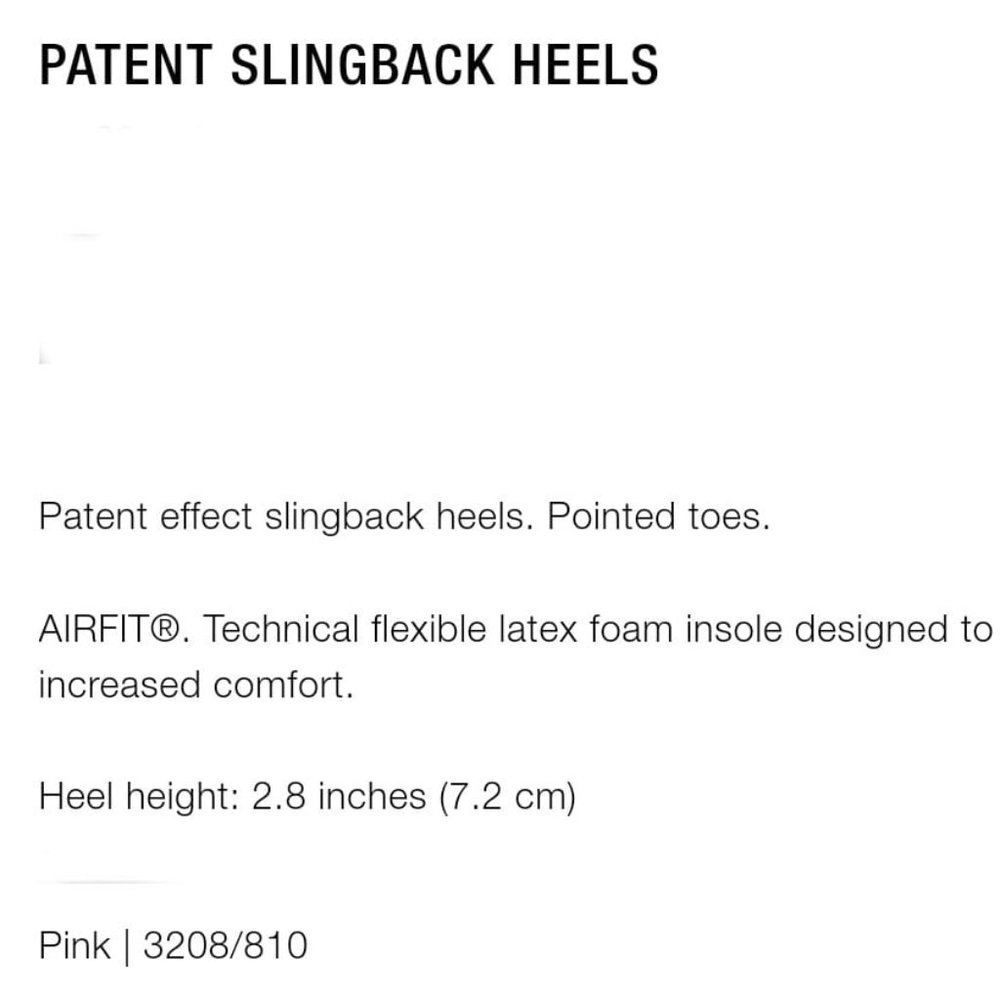 ZARA PATENT SLINGBACK HEELS SS22 PINK | 3208/810 - Picture 6 of 6